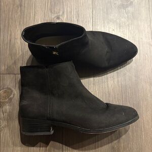 J. Crew Women’s Faux Suede Black Flat Ankle Boots